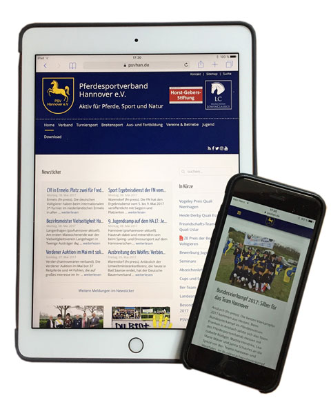 Nach dem Relaunch ist die Homepage des PSV Hannover vor allem für Mobilgeräte optimiert.
