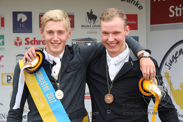 Junioren Springen  Gold: Niclas Baule/ For Cornet (RZFV Stadthagen) Bronze: Fabian Baust/ Catoka (RZFV Stadthagen). Foto: Pantel